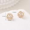 Pendientes de pin de plata S925 con circonita microincrustada de diseño de nicho de alto nivel, porta perlas semiterminado, pendientes de trébol de cuatro hojas