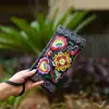 Venda Direta de Fábrica Estilo Étnico de Yunnan Porta-moedas de Comprimento Médio Bolsa de Embreagem Bordada em Lona Floral Bolsa para Saquinhos de Chá Bolsa para Café