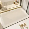 Tapete de banheiro em terra de diatomáceas estilo wabi-sabi, tapete de pé absorvente e antiderrapante para vaso sanitário, tapete de chão de secagem rápida para entrada de banheiro doméstico