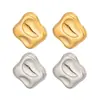 Pendientes Cuadrados Geométricos Lisos de Acero Inoxidable Chapados en Oro de 18 Quilates, Joyería Impermeable Ecológica para Mujer al por Mayor