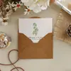 Tarjeta de felicitación de papel kraft vintage con sobre para el Día de San Valentín, Navidad, Día del Maestro, Bendiciones escritas a mano y Mensajes de Cumpleaños
