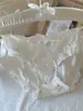 Bragas de Triángulo Transpirables de Algodón Puro 10A Antibacteriano, Elásticas, de Cintura Media, Color Crema, Estampado de Lunares, Encaje, Pura Pasión, para Mujer
