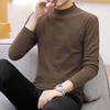 Camiseta de manga larga para hombre al por mayor de fábrica, cuello medio alto, camiseta interior con terciopelo de doble cara, ropa cálida Joker de otoño e invierno