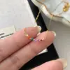 Collar de Plata de Ley S925 con Circonita de Colores Sonrisa para Mujer Diseño Japonés Retro de Gama Alta de Nicho Pequeño Cadena para Clavícula Artículo Popular del Pequeño Libro Rojo