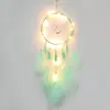 [Personalizado] Colgante Atrapasueños de Luna Carrillón de Viento bolsa de Materiales Hechos a Mano diy Joyería de Plumas Adornos Colgantes para Muestra de Figura
