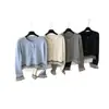 Jaqueta Cardigan de Tricô com Renda e Bolinhas Doces Moda Coreana Outono e Inverno Novo Estilo Estilo Gentil Suéter Macio e Aconchegante para Mulheres