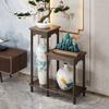 Combinación de Madera Maciza Estilo Nuevo Chino Balcón Hogar Piso Interior Sala de Estar Estante de Almacenamiento Estante para Macetas de Suculentas Rábano Verde