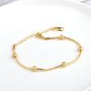 Pulsera de Cadena de Acero Titanio Estilo Simple Ins Japonés y Coreano para Mujer Diseño de Cuentas de Acero Sólido Niche Pulsera de Cuentas