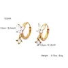 Moda Coreana Brincos Simples em Forma de Borboleta Brincos de Trevo de Quatro Folhas Brincos de Aço Inoxidável Banhados a Ouro 18K para Mulheres