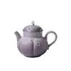Ino Kiyosong Ritmo Morado Flor Blanca Pintada a Mano Cerámica Tetera Pequeña Set de Té Kung Fu de Alta Gama Olla para Preparar Té para Uso en Casa de Mujeres Tetera Individual