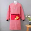 Delantal de Algodón de Dibujos Animados a la Moda para Cocina Casera, Delantal de Manga Larga para Cocinar, Trabajar y Tareas Domésticas, Ropa de Trabajo Transpirable y Resistente a las Manchas para Mujer