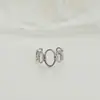 Anillo Geométrico Asimétrico Elegante con Calados Estilo Coreano para Mujer Anillo Abierto de Empalme Cuadrado Retro Anillo Creativo para el Dedo Índice