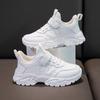 Tenis nuevos para niños con superficie de cuero primavera/verano otoño niños y niñas zapatos de papá tenis blancos casuales de moda que combinan con todo
