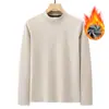 Nova Camisa Base de Veludo Alemão para Homens no Inverno com Forro de Lã Tamanho Grande Manga Longa Camiseta Casaco de Outono com Camiseta Interna Camisa Base Quente