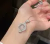 Collar Colgante de Zirconio Flash Imitación Calcedonia para Mujer, Exquisito Diseño de Nicho de Lujo Ligero, Elegante de Gama Alta, Joyería de Collar Versátil