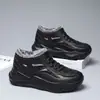 Zapatos de algodón para hombre de invierno transfronterizos, forrados de felpa, engrosados, cálidos, de caña alta, con cordones, casuales, para exteriores, para ir al trabajo, versátiles, zapatos de felpa para hombre