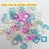 Joias Coloridas para Nail Art Pérolas Imitação ABS Acessórios Alienígenas para Unhas Estrela Lua Oca Joias com Sensação Feminina