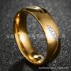 Europa y Estados Unidos nuevo anillo caliente de acero inoxidable con incrustaciones de oro y 3 diamantes anillo para amantes explosiones de AliExpress