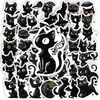Abastecimiento Directo Transfronterizo 56 Lindas Pegatinas de Gato Negro Decoración Creativa de Dibujos Animados para Cuaderno Planificador Funda de Teléfono Pegatinas Impermeables