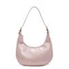 Nova Bolsa de Axila Simples Estilo Hong Kong Atacado Couro Envernizado High-end Moda Versátil Personalidade Nicho Bolsa de Ombro para o Dia a Dia