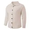 Comercio Electrónico Transfronterizo Estilo Old Money Cárdigan Tejido Otoño Invierno Suave Cálido Botón Superior Solapa Chaqueta Casual Hombre