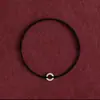 Pulsera de Hilo Rojo con Hebilla de Paz de Patrón de Nube Plateada Redonda Pequeña para Hombres y Mujeres, Buena Suerte y Seguridad en el Año del Zodiaco de Uno, Pulsera de Pareja Tejida Finamente