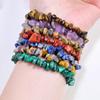 Pulsera de Cadena de Piedra de Cristal Amatista Obsidiana Amarilla de Agua para Hombres y Mujeres Elástica Irregular Retro Colocación