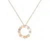 Collar con Colgante de Cruz de Nácar Natural Versión Alta Familia Shang X Accesorios de Alta Gama para Mujer Exquisito Lujo Ligero Nicho Oro Rosa Clavícula