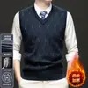 Novo colete de tricô masculino para outono e inverno para vendas transfronteiriças, jaqueta colete cardigã de tricô quente e slim fit para homens