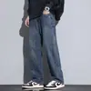 Jeans de Pierna Ancha para Hombre Otoño/Invierno 2026 Nuevo Estilo Americano Modernos Sueltos de Pierna Recta Forrados de Polar Pantalones Casuales Ropa para Hombre