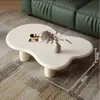 Mesa de Centro Nube Estilo Crema Hogar Sala de Estar Lujo Ligero Francés Mesa Irregular Ovalada Simple Moderna Mesa de Celebridad de Internet
