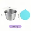 Molheira de aço inoxidável 304 transfronteiriça com tampa de silicone à prova de vazamentos, adequada para culinária ocidental, pimenta do reino, molho de tomate e temperos