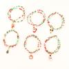 Pulseira Criativa de Férias de Natal Mais Vendida Transfronteiriça com Pingente de Sino do Papai Noel Pulseira de Duas Camadas com Contas de Arroz