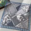 Pañuelo Cuadrado Pequeño Serie Azul Nuevo Primavera y Otoño para Mujer, Pañuelo Decorativo Artístico Vintage, Pañuelo Transpirable de Relajación