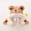 Touca de Bebê para Outono e Inverno, Design Fofo de Desenho Animado para Meninos e Meninas, Touca de Lã à Prova de Vento com Forro de Fleece, Touca de Tricô Espessa para o Inverno