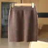 Otoño e Invierno Nuevo Falda 100% Lana Pura Moda Femenina Sexy Ajustada a la Cadera Cintura Alta Falda de Punto Cachemir