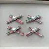 Rosa Rosa Cuadros Perla Corazón Lazo Accesorios Pasador Funda para Teléfono Calcetines Accesorios de Ropa DIY Hecho a Mano Suministros para Mascotas