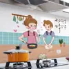 Explosões de Cozinha Sabor Caseiro Adesivo à Prova de Óleo Impermeável Resistente a Altas Temperaturas Adesivo de Parede para Fogão Desenho Animado Folha de Alumínio Autoadesivo Adesivo para Azulejo