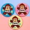 Insignia Redonda de Hojalata Bordada de Mono Pequeño Accesorios de Tela Bordados Lindos Personalizables para Bolsa Sombrero