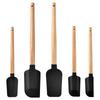 Espátula de silicona con mango de madera al por mayor de fábrica, espátula para mezclar crema y pasteles, herramientas de cocina para hornear
