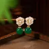Pendientes Ayeryuan Método Chino Antiguo Nuevo Conservación del Color Chapado en Oro Alto Sentido Nicho Calabaza Fulu Jade de Imitación Estilo Antiguo