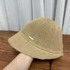 Sombrero de Pescador de Punto Simple Japonés para Mujer Verano Moda Transpirable Protección Solar Versátil Adelgazante Facial Sombrero de Cubo Protección Solar Moderno