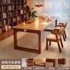 Escritorio de Madera Maciza Seleccionada para Sala de Estar, Mesa para Leer y Estudiar, Escritorio Doble para Uso Doméstico, Mesa Multifuncional, Estación de Trabajo