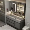 Gabinete de baño de nano roca de lujo ligero, lavabo de baño, gabinete de lavabo, combinación de gabinete de baño y gabinete con espejo