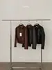 Chaqueta de Cuero Corta Estilo Retro Coreano Fan Sun Xh con Solapas, Chaqueta con Cremallera Estilo Biker Fresca Nueva de Otoño Dongdaemun
