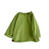 Camiseta Base de Algodón para Bebé de Primavera y Otoño para Niños y Niñas, Top de Manga Larga de Color Sólido, Camiseta Casual Holgada con Cuello Redondo para Niños