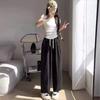 Pantalones anchos de estilo coreano para embarazadas, con temperamento adelgazante, de primavera y verano, con hebilla de nariz de cerdo y cordón, informales, hasta los tobillos.