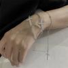 Pulsera cruzada fría de tres capas estilo europeo y americano para hombres y mujeres, pulsera de diseño de nicho moderno ins europeo y americano, pulsera personalizada
