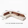 Sofá esquinero en forma de L de lujo ligero estilo italiano para sala de estar, oficina, oficina de ventas, hotel, club, salón de belleza y área de descanso
