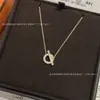 Colar H Marca Nariz de Porco Full Diamond Pequeno Q Corrente para Clavícula Fecho Ot Hermes Moda Luxo Leve Versátil